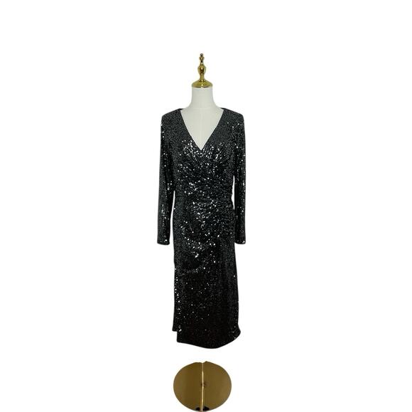 Mac Duggal Dresses & Skirts - Mac Duggal Ieena 26940 Gunmetal Long Sleeve Sequin Dress Size 10 $398